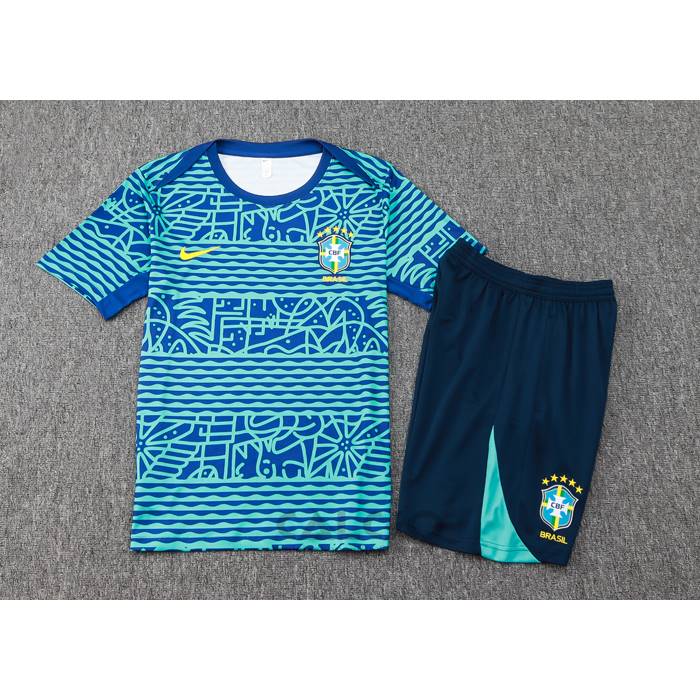 Tuta da Track Brasile Manica Corta 2024-2025 Verde - Pantaloncini